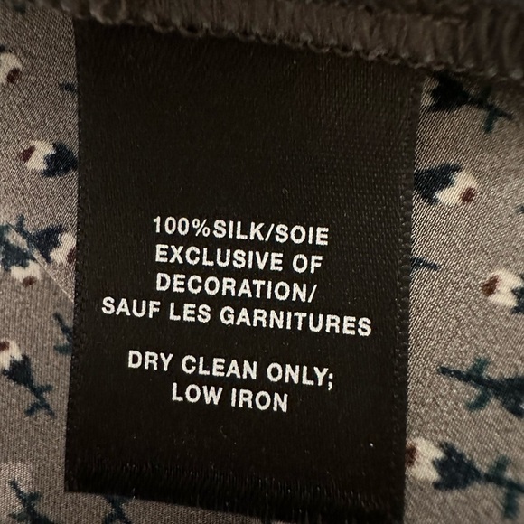 Lafayette 148 New York Scottie Boundless-Buds Long-Sleeve Silk Blouse XL NWT - Picture 10 of 11